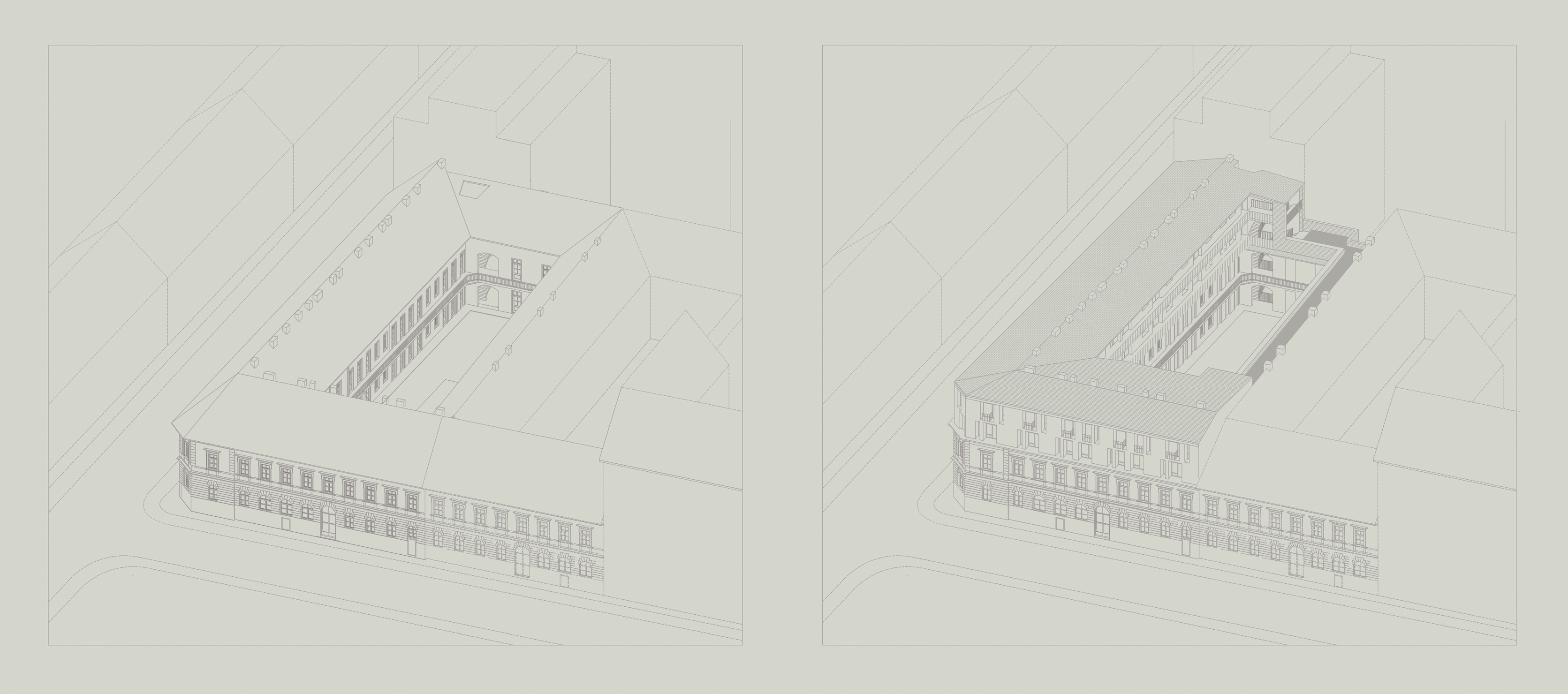 eklektikus bérház bővítése